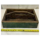 Rustic Antique Painted Wood Knife Box Utensil Box