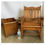 Vintage Wooden Childï¿½s Rocking Chair and Wooden