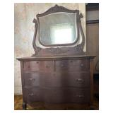 Antique Dresser with Mirror 6ftX3ft8inX1ft11in