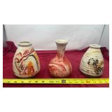 Nemadji Indian River Pottery Vase Orange, Red &