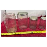 Hoosier Glass Canister and Spice Jars