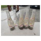 5 antique Vess  soda bottles