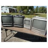 6ft Folding Table Two Zenith TVs with VCRAll