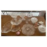 Etched Serving Bowls, Perfume Bottles, platter,