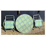 Metal Kids Picnic Table and Two Chairs