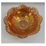 Marigold Carnival Glass Bowl