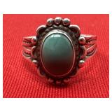 Sz.7.5 Sterling Silver & Turquoise Ring 3.16