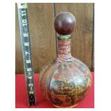 Italy Leather Old World Map Decanter (empty)