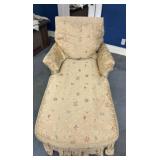 Vintage Skirted Floral Print Chaise Lounger