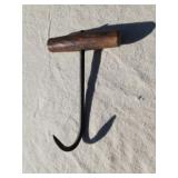 Blacksmith made hook for lifting hot items 6"