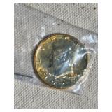 Kennedy Liberty half dollar 1971 24 kt gold