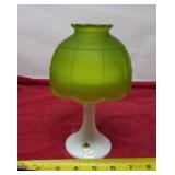 Westmoreland green and white glass fairy lamp