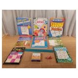 New Puzzle Books, Chalk, and Jumbo Red Dice, with