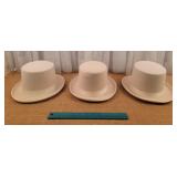 Three Ivory After Six Topper Hats Size 6 3/4 with