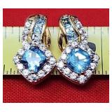 Topaz .925 Sterling Earrings 3.61g