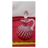 Fenton Cranberry Opalescent SWIRL Hobnail Cruet -