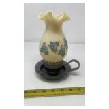 Fenton Cameo Satin Hurricane Lamp Candle Stick