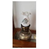 Fenton Handpainted Electric Lamp signed