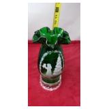 Fenton Handpainted Mary Gregory Emeral Green