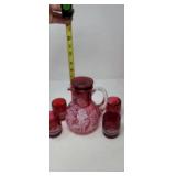 FENTON MARY GREGORY CRANBERRY GLASS GUEST SET