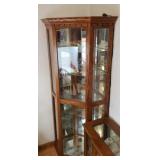 Corner Curio Cabinet, 6  Glass shelves , lighted