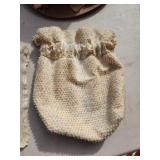 Glass beaded purse handkerchiefs hat