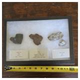 Display of minerals, galena ore, slag, raw silver