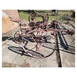 Ride on three-wheel horse drawn plow steel