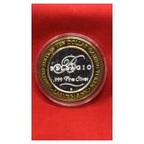 Bellagio $10. Silver Gaming Token .999 Fine