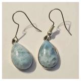 925 Blue Stone Earrings  5.3g