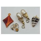 Pendants, 12k GF Heart, Shell, Plastic