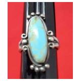 Turquoise & Sterling Ring Size 5 4.34g