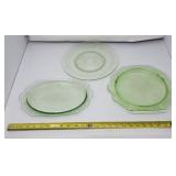 Green  Depression Platters