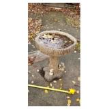 Concrete bird bath