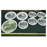 Currier and Ives cake plates small cake plates