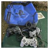 Sony Play station controllers and bag