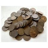 100 Un Searched Wheat Pennies