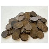 100 Un Searched Wheat Pennies