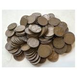 100 Un Searched Wheat Pennies