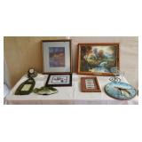 Wall art, fish decor,clock, picture frame