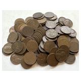 100 Un Searched Wheat Pennies