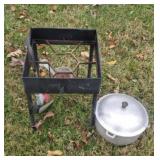 Gas fry stand w pan