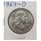 1963-D FRANKLIN SILVER Half Dollar