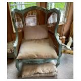 Vintage French Cane Chair w extra pillows