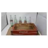 Coca-Cola Wooden Bottle Carrier, w glass bottles