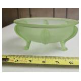 Uranium Glass Footed Bowl Vintage