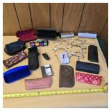 Eyeglasses and cases, repair kits