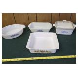 Fire king and corning ware  casserole dishes