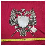 Large metal double headed eagle crest royal crown