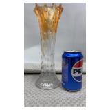 VTG Clear to Marigold Carnival Glass 10" Tall